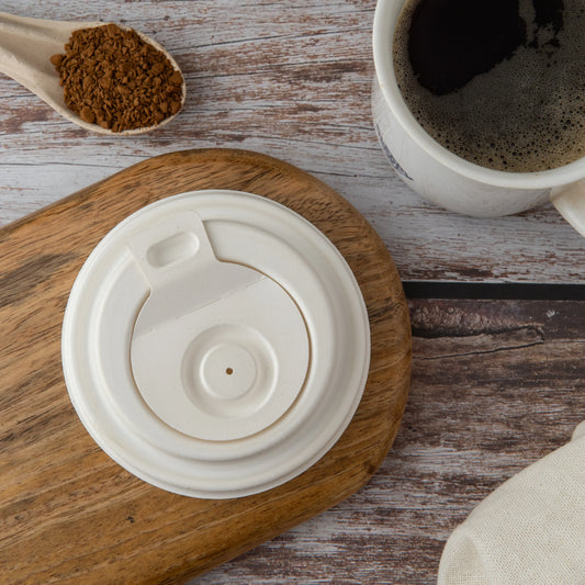 Product Eco-Friendly Lids: Hot Sipper, Cold Straw Cut, and Reclosable by PrimoPack.